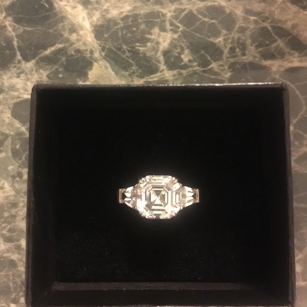 Asscher cut cubic zirconia ring